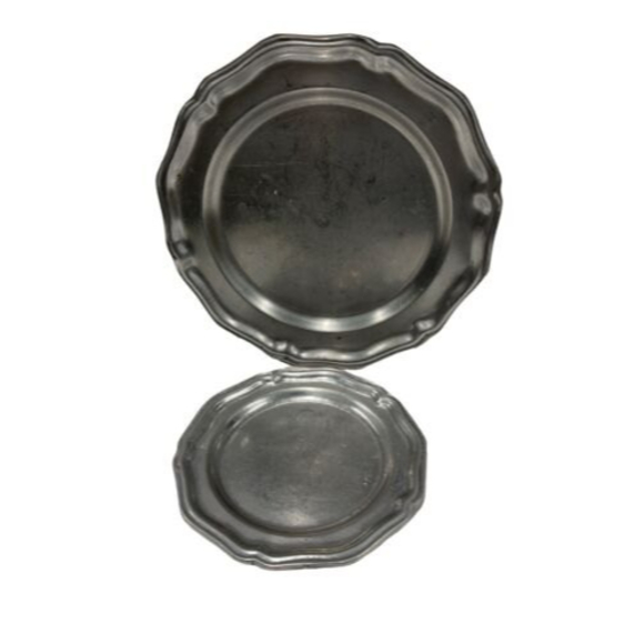 Wilton 10 1/2” & 7” Pewter Plate Columbia RWP Dining Service Ware Pewter Dish - Picture 1 of 6